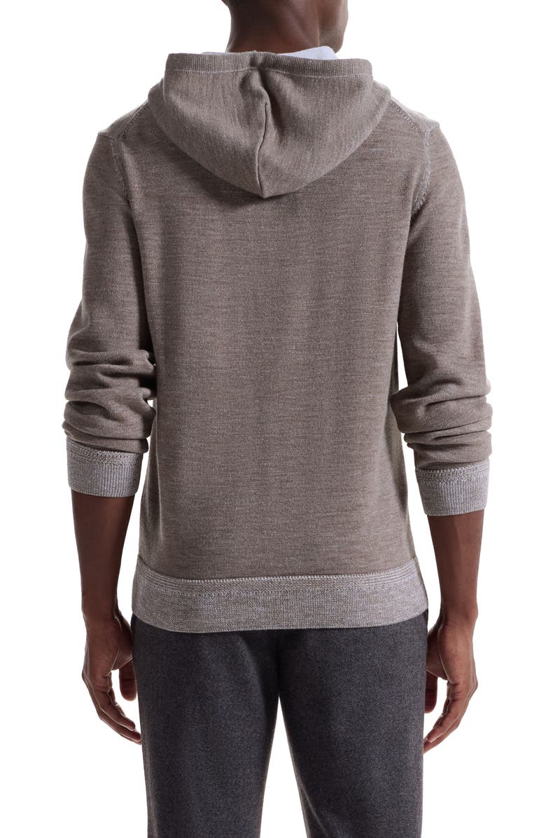 Bugatchi Meino Wool Hoodie Sweater, Alternate, color, Walnut