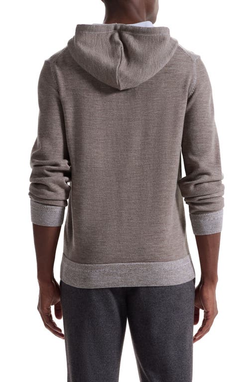 Bugatchi Meino Wool Hoodie Sweater In Brown