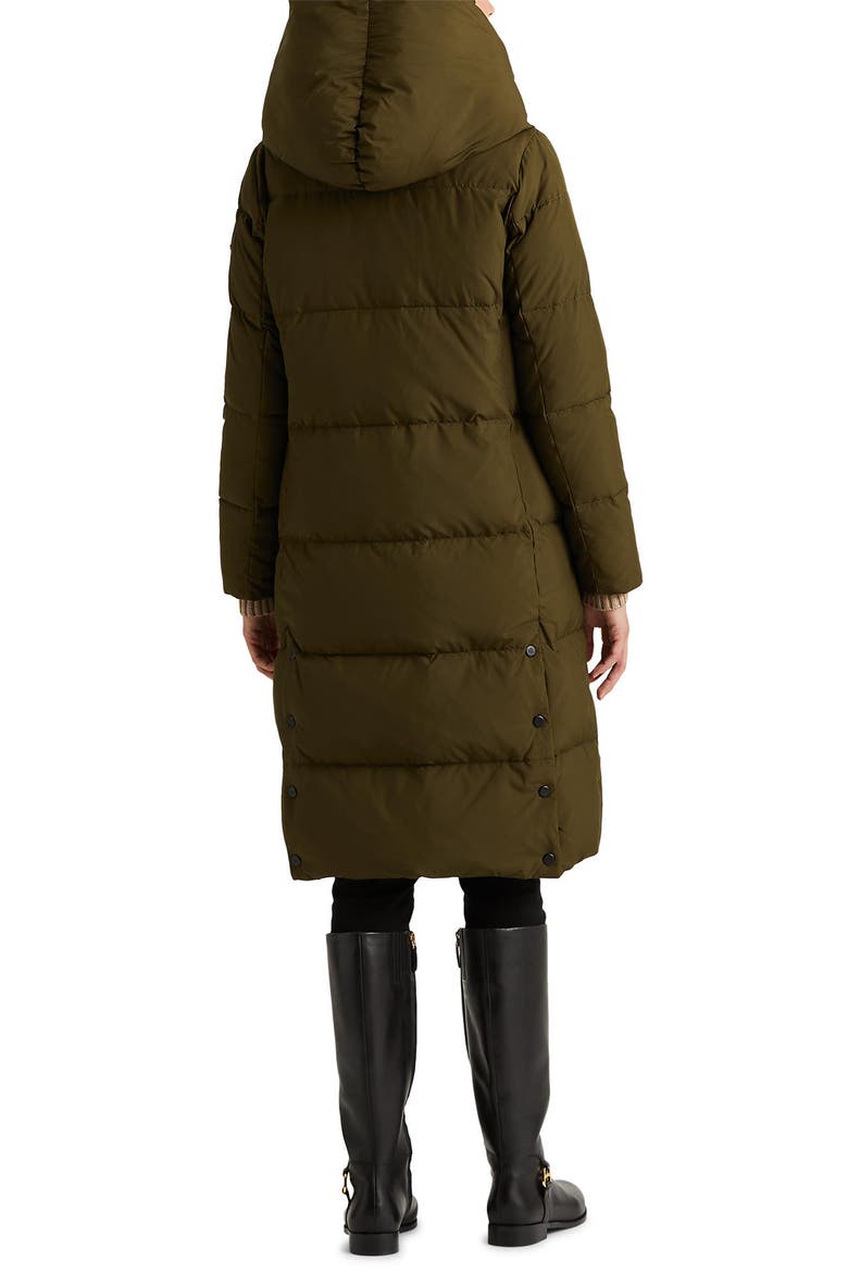 Pillow Hood Longline Down & Feather Jacket, Alternate, color, LODEN