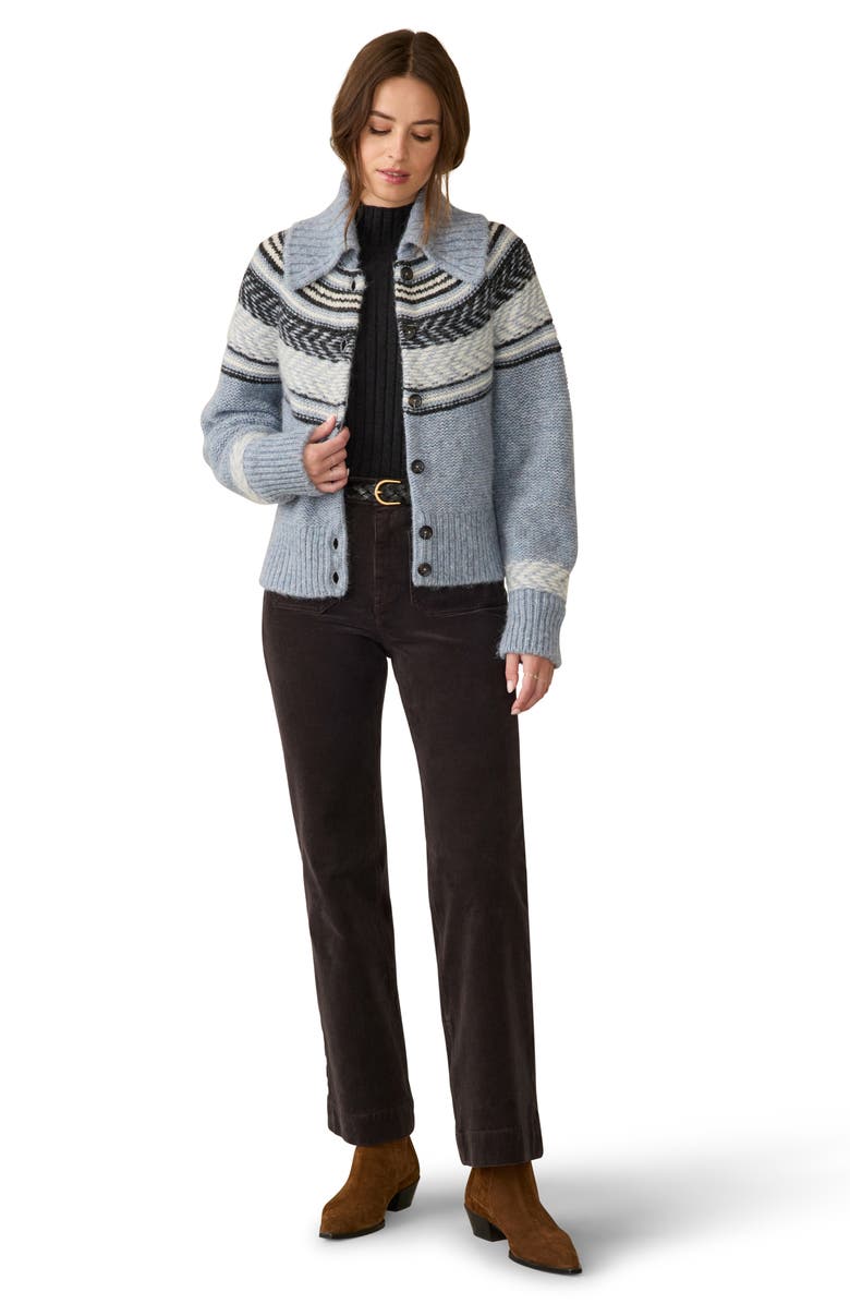 Faherty Native Knitter Eyedazzler Alpaca Blend Cardigan, Alternate, color, Blue Cloud