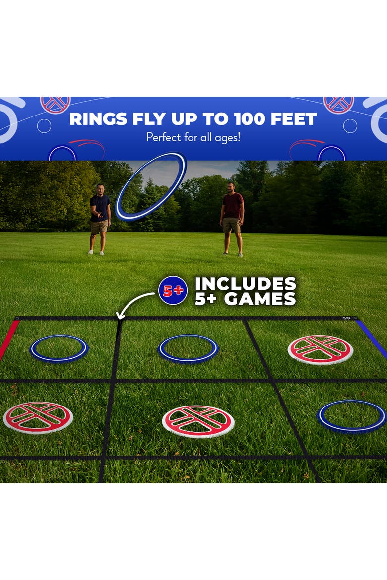Fling Tac Toe (9ft x 9ft) Giant Tic Tac Toe Game, Alternate, color, Red, Blue