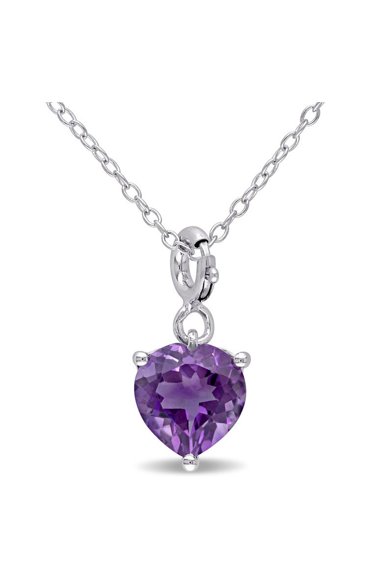 Julianna B. Amethyst Enhancer Heart Charm Pendant Sterling Silver, Main, color, Amethyst