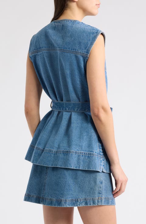 Avi Belted Denim Vest