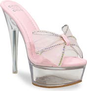 CHASE AND CHLOE Rhinestone Bow Platform Sandal