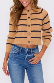 VICI Collection Nadia Stripe Crop Cardigan