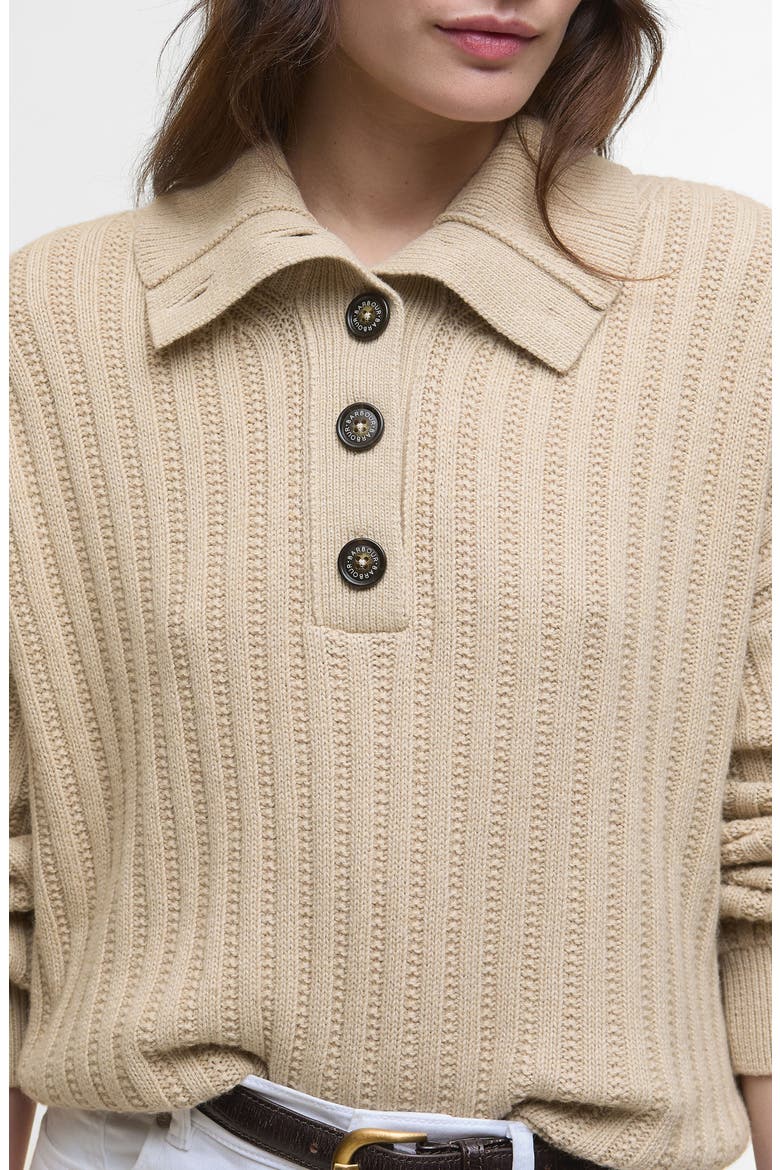 Norham Cotton & Wool Polo Sweater, Alternate, color, OATMEAL