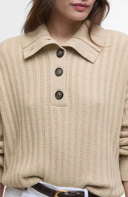 Barbour Norham Cotton & Wool Polo Sweater In Brown