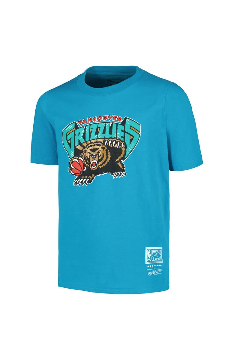 Mitchell & Ness Youth Mitchell & Ness Turquoise Vancouver Grizzlies Hardwood Classics Retro Logo T-Shirt, Alternate, color, Turquoise