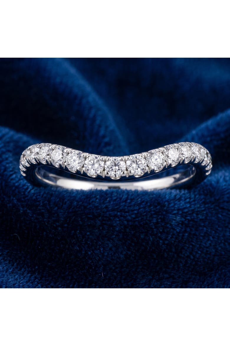 Curved Diamond Wedding Ring Enhanced 1/3Ct 14k Gold or Platinum Lab Grown, Alternate, color, 14k Yellow Gold