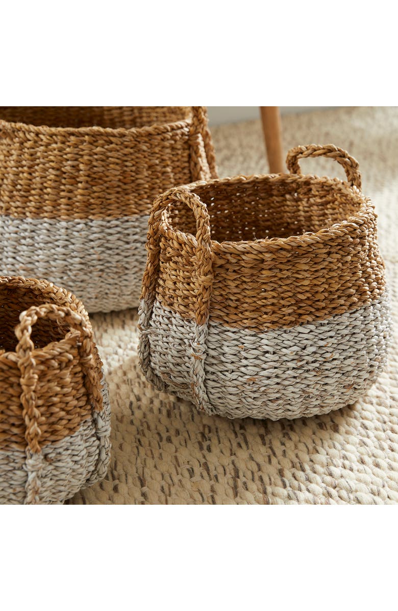 Napa Home & Garden Seagrass Round Baskets With Handles, Set Of 3, Alternate, color, Brown