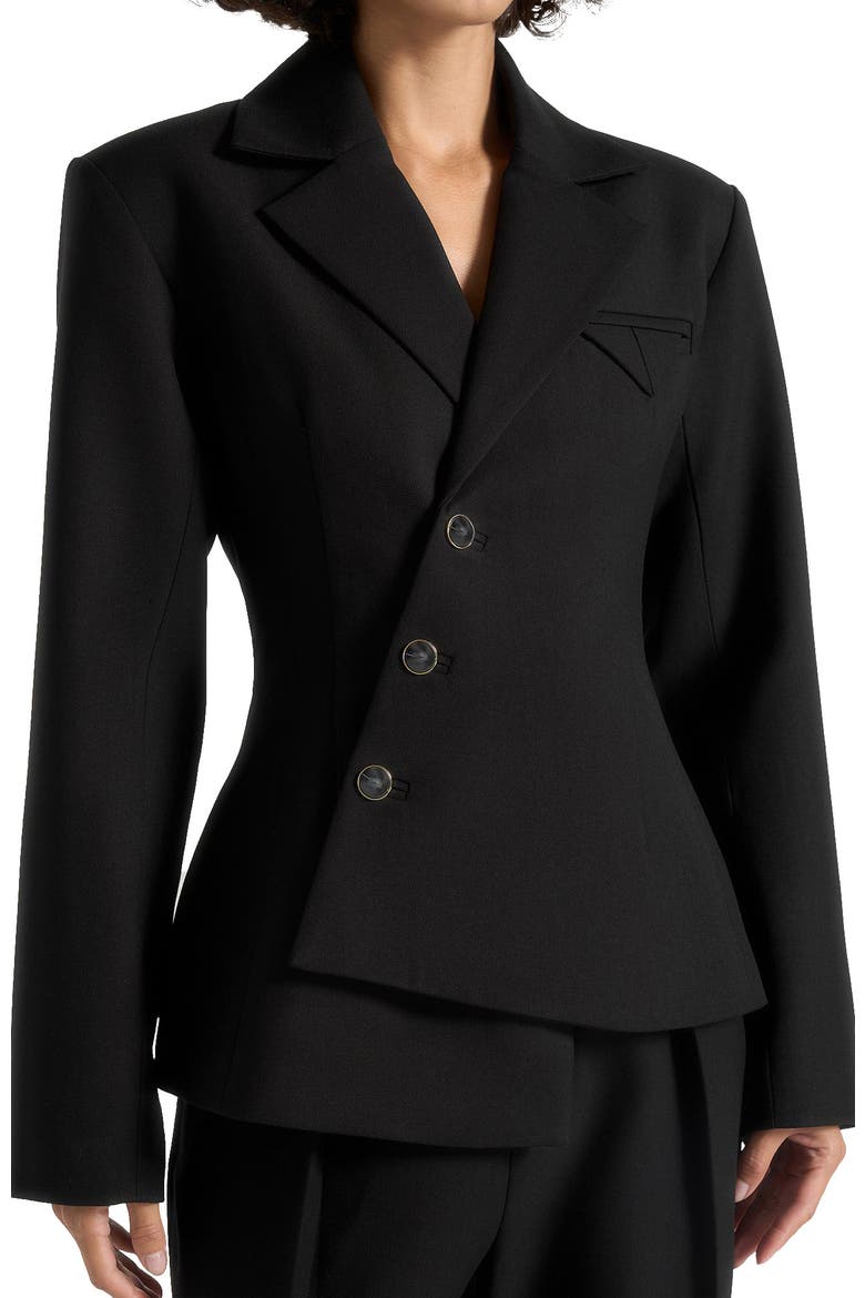 Thalia Asymmetric Tailored Double Breasted Blazer, Alternate, color, Black