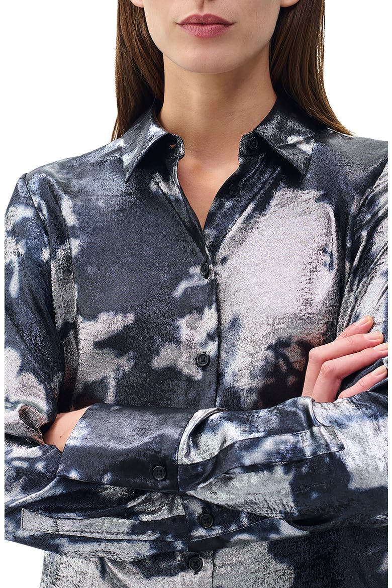 Yvette Slim Fit Button-Up Shirt, Alternate, color, SILVER MULTI