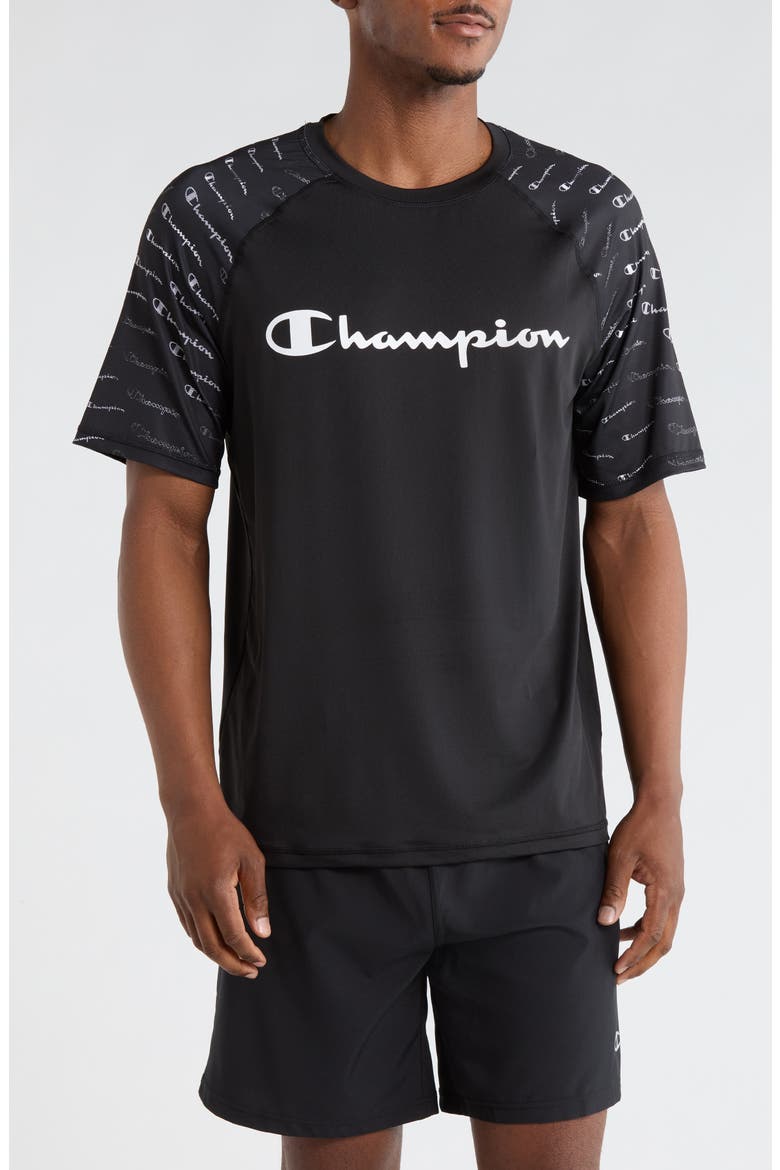 Raglan Sleeve Rashguard Top, Main, color, BLACK