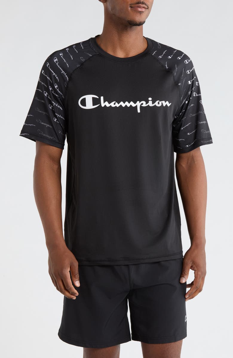 Champion Raglan Sleeve Rashguard Top, Main, color, Black