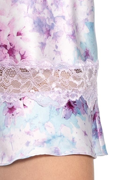 In Bloom By Jonquil Floral Satin Lace Inset Chemise In Lavender