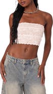 EDIKTED Nadine Lace Crop Tube Top