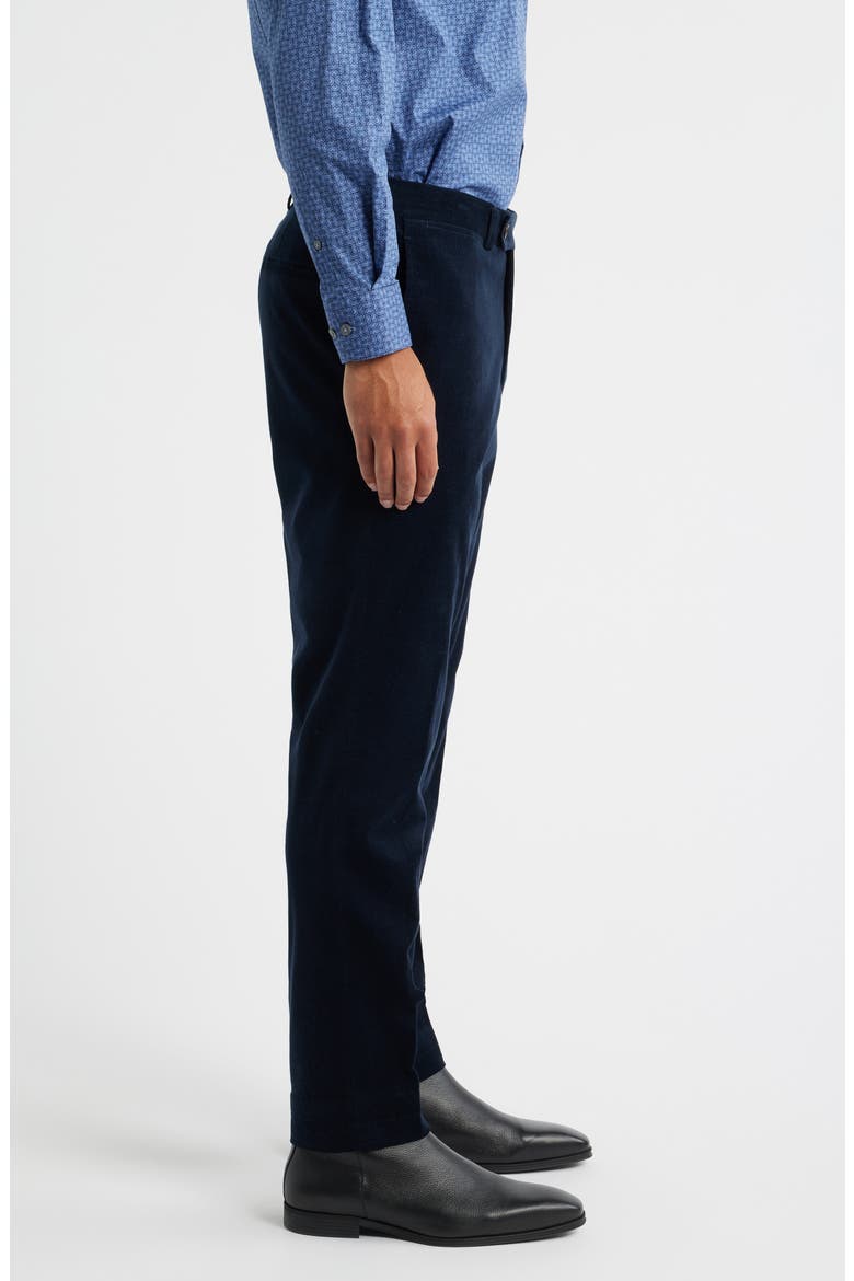 Palmer Navy Flat Front Cotton Stretch Corduroy Pants, Alternate, color, NAVY