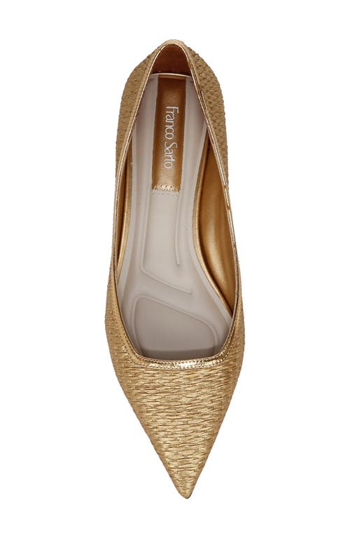 Franco Sarto Prella Pointed Toe Kitten Heel Pump In Gold