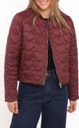 Petal & Pup Genevieve Heart Quilted Bomber Jacket