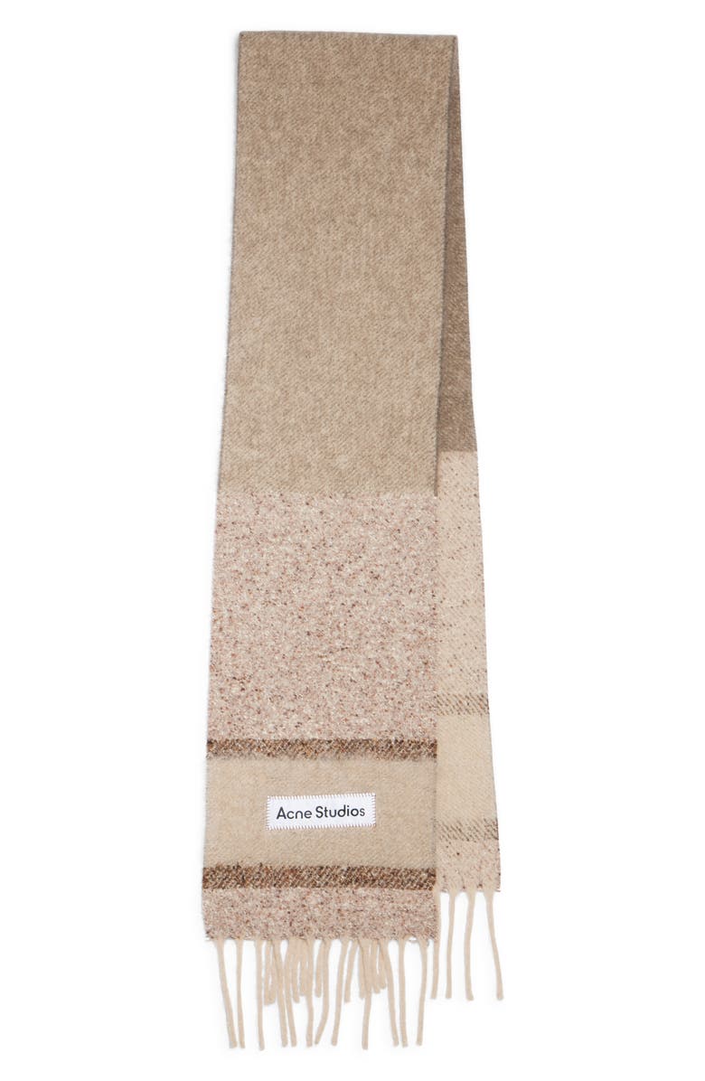 Acne Studios Vonkey Alpaca, Mohair, Wool & Silk Blend Fringe Scarf, Main, color,
