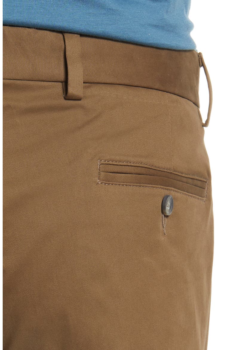 Charleston Khakis Flat Front Stretch Sateen Pants, Alternate, color, DK KHAKI