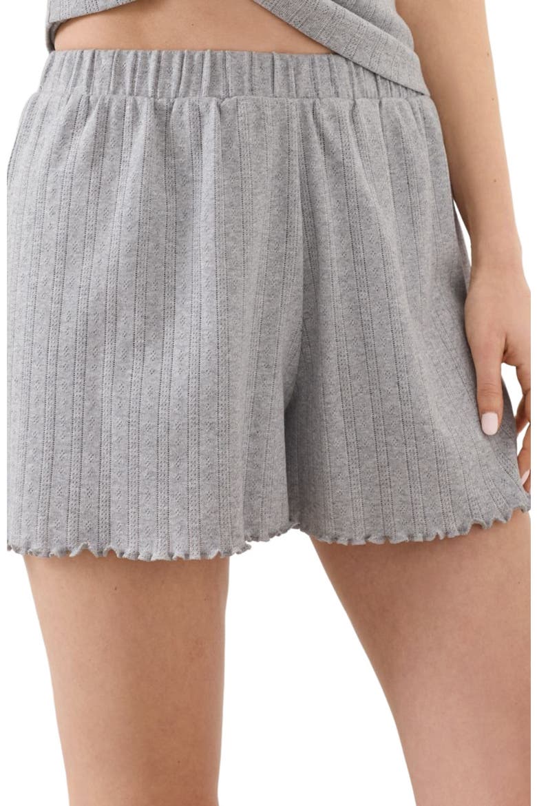Organic Cotton Pointelle Short, Alternate, color, Heather Grey