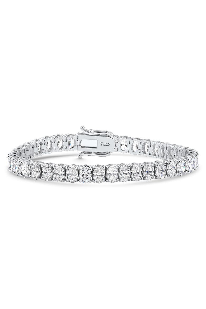 16Ct TW Oval Diamond Tennis Bracelet 14k Gold 7" Lab Grown, Alternate, color, White Gold