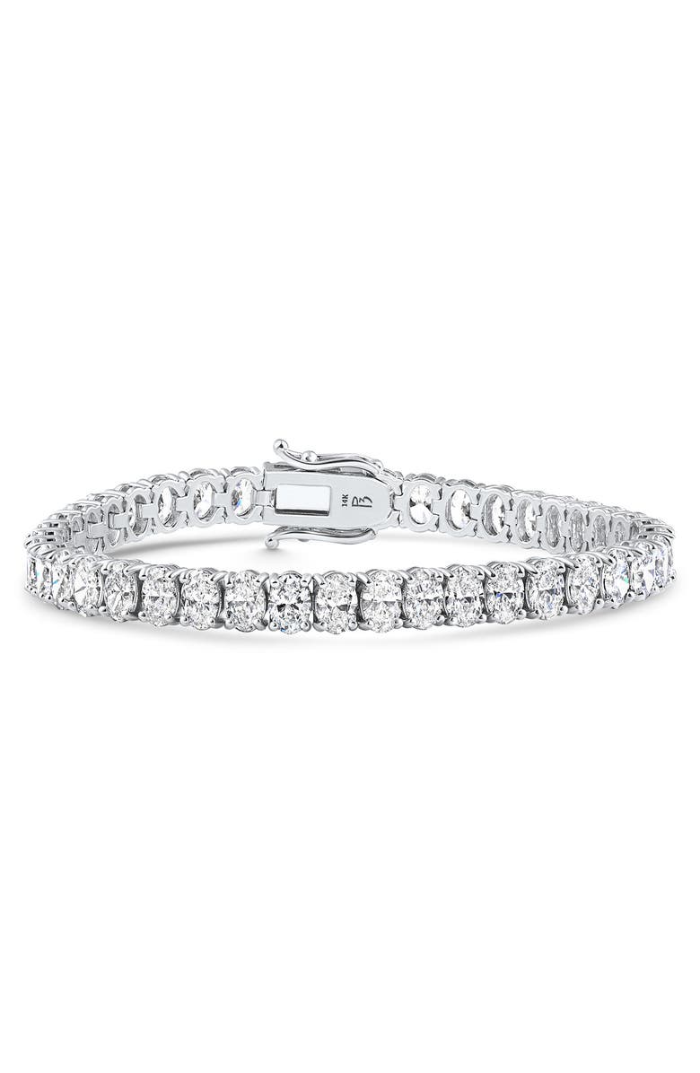 Bliss Diamond 16Ct TW Oval Diamond Tennis Bracelet 14k Gold 7" Lab Grown, Alternate, color, White Gold