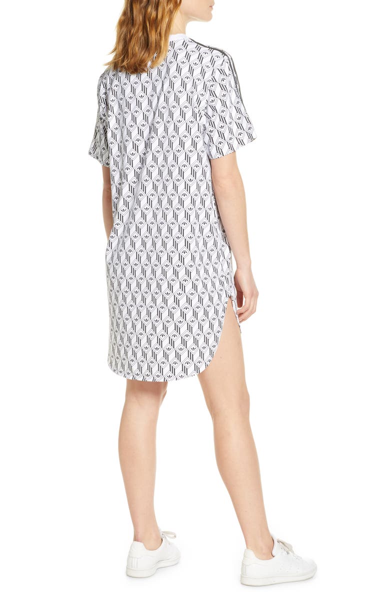 adidas Originals Trefoil Geo Print T-Shirt Dress, Alternate, color,