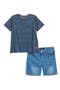 Pocket T-Shirt & Denim Shorts Set