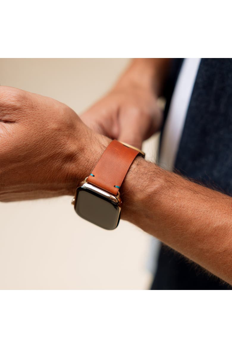The Companion Horween Leather Apple Watch Band, Alternate, color, English Tan
