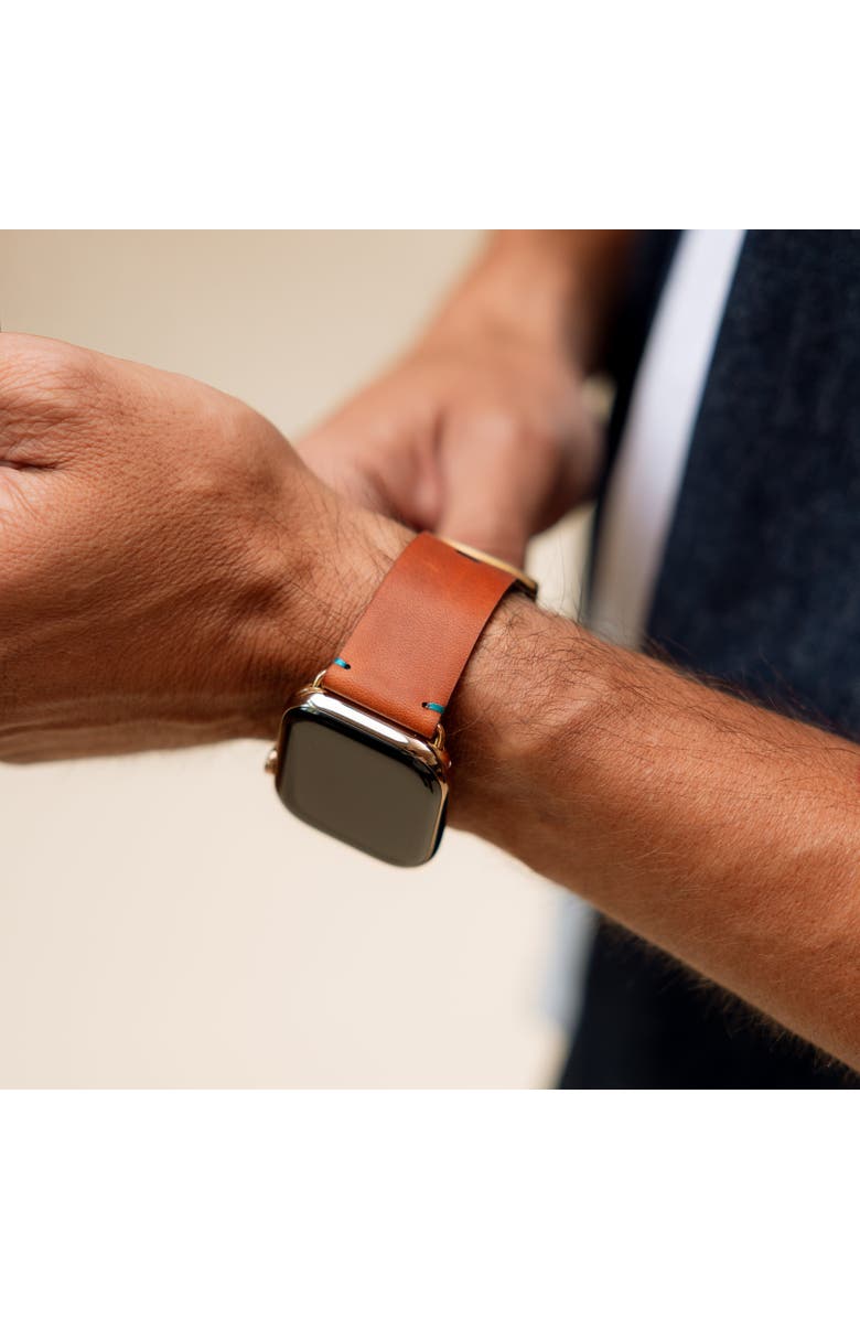 Bluebonnet The Companion Horween Leather Apple Watch Band, Alternate, color, English Tan