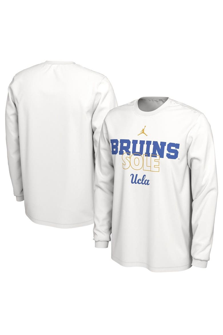 White UCLA Bruins 2023 On Court Bench Long Sleeve T-Shirt, Main, color, White