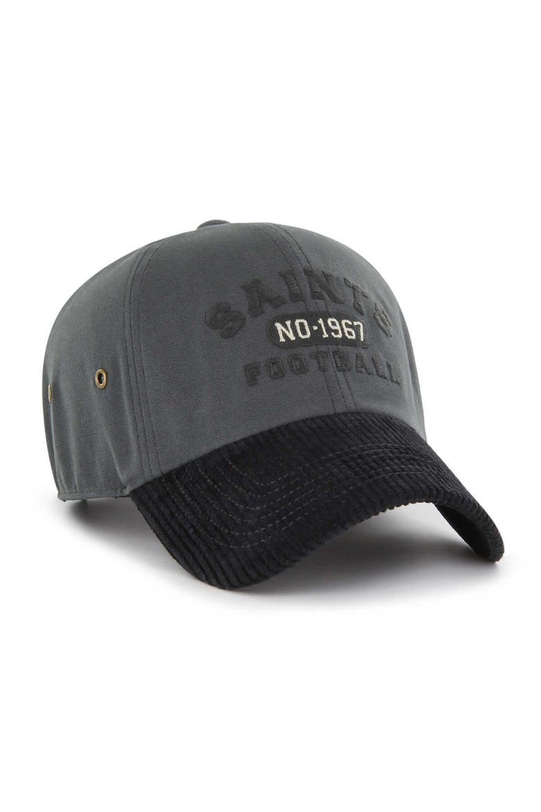 Men's '47 Charcoal New Orleans Saints Ridgeway Clean Up Adjustable Hat, Alternate, color, Charcoal