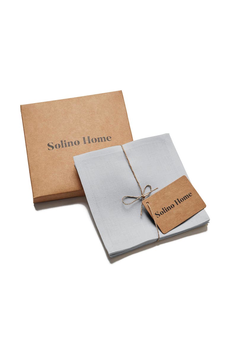 Solino Home Linen Cocktail Napkins - Fete, Alternate, color, Soft Grey