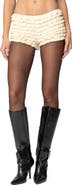 EDIKTED Tiered Ruffle Low Rise Micro Shorts
