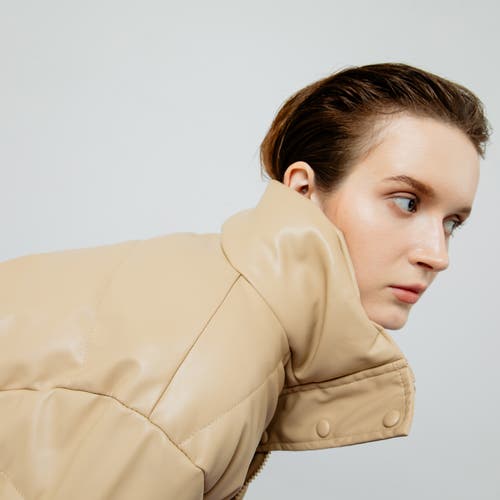 Ats Lyra Quilted Leather Jacket In Neutral