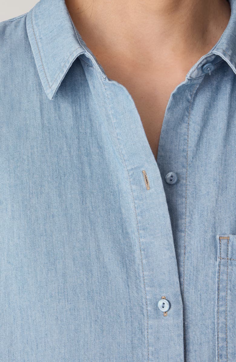 Eileen Fisher Long Sleeve Organic Cotton Shirtdress, Alternate, color, Washed Indigo