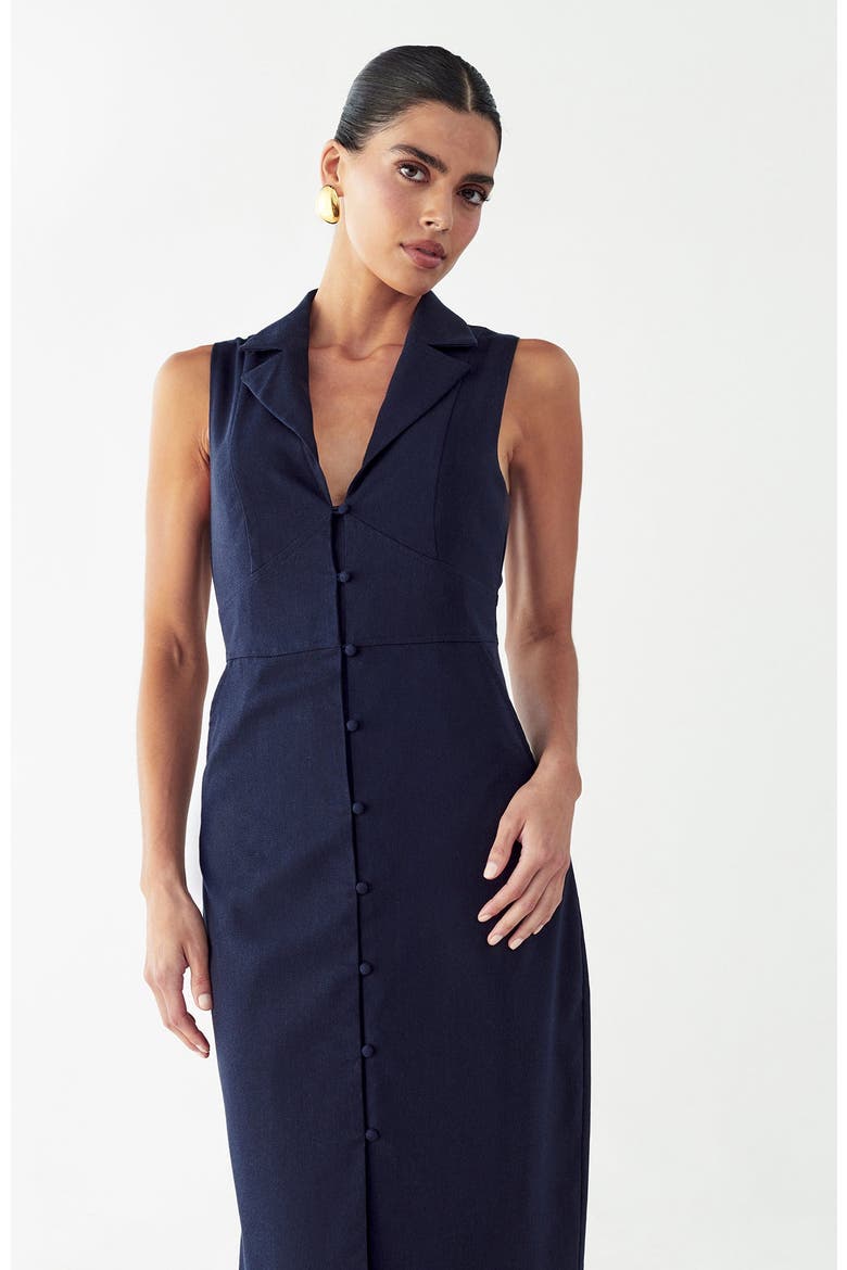 Barossa Midi Dress, Alternate, color, Navy Blue