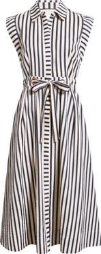 Sam Edelman Stripe Belted Seersucker Midi Shirtdress