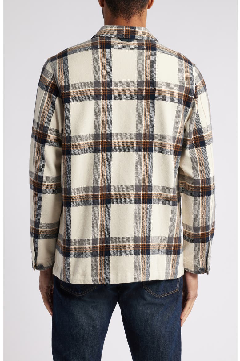 Singi Organic Cotton Flannel Overshirt, Alternate, color, CHALK WHITE-DARK NAVY