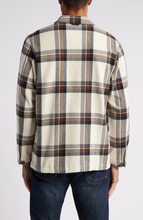 Fjall Raven Fjällräven Singi Organic Cotton Flannel Overshirt In Chalk White-dark Navy