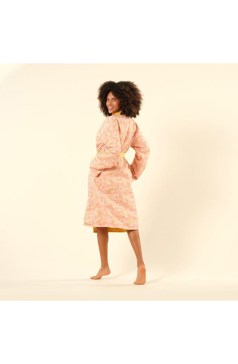 Zsa Zsa Zsu Tabea Shawl Collar Muslin Cotton Bathrobe, Alternate, color, Yellow