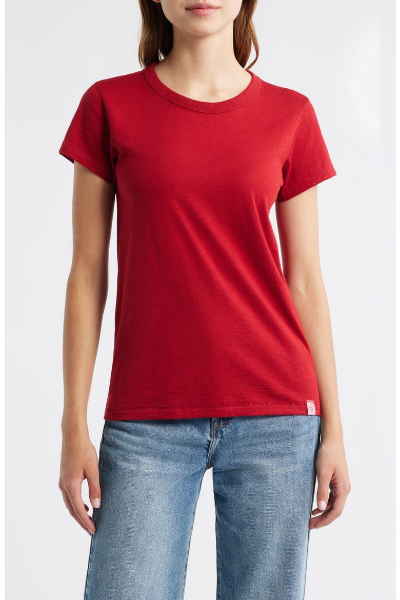 The Slub Cotton T-Shirt, Main, color, RUBY