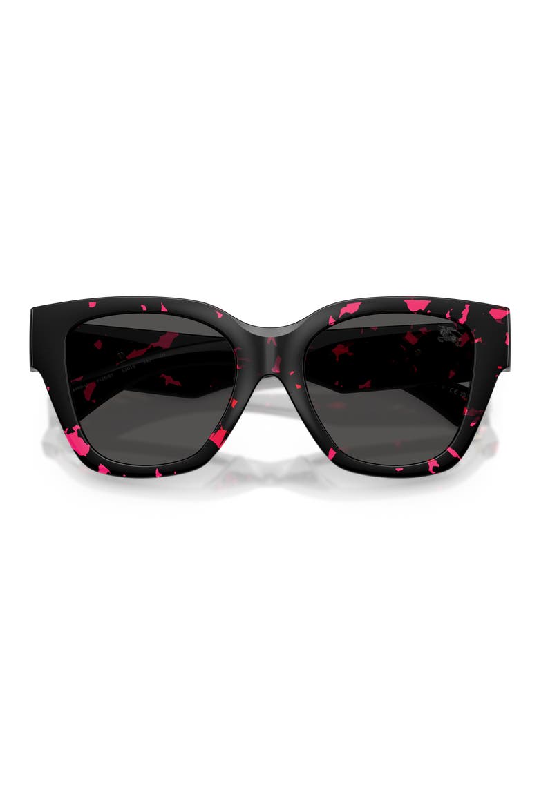 53mm Square Sunglasses, Alternate, color, FUCHSIA HAVANA / DARK GREY