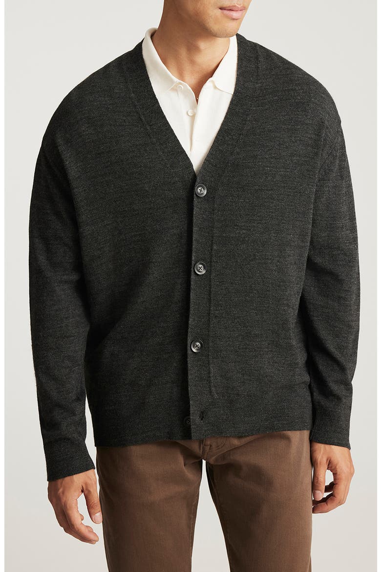 Relaxed V-Neck Cardigan, Main, color, ANTHRACITE MELANGE
