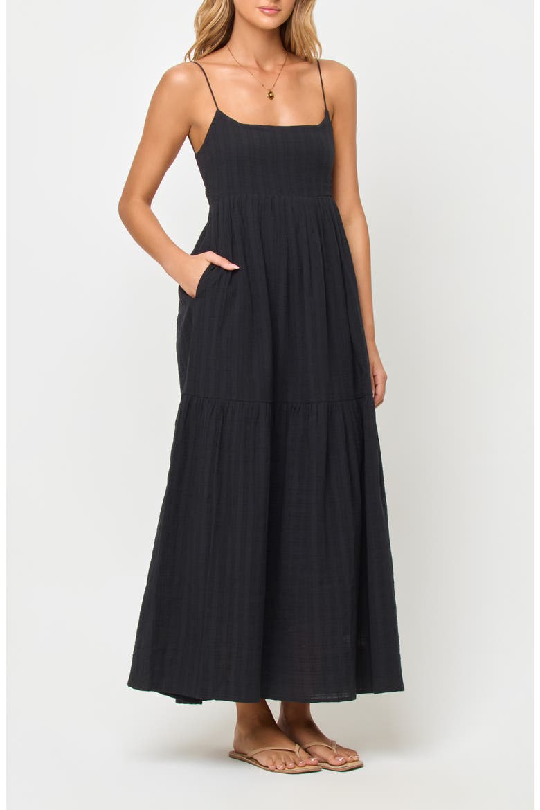 Ashton Cotton Maxi Dress, Alternate, color, BLACK
