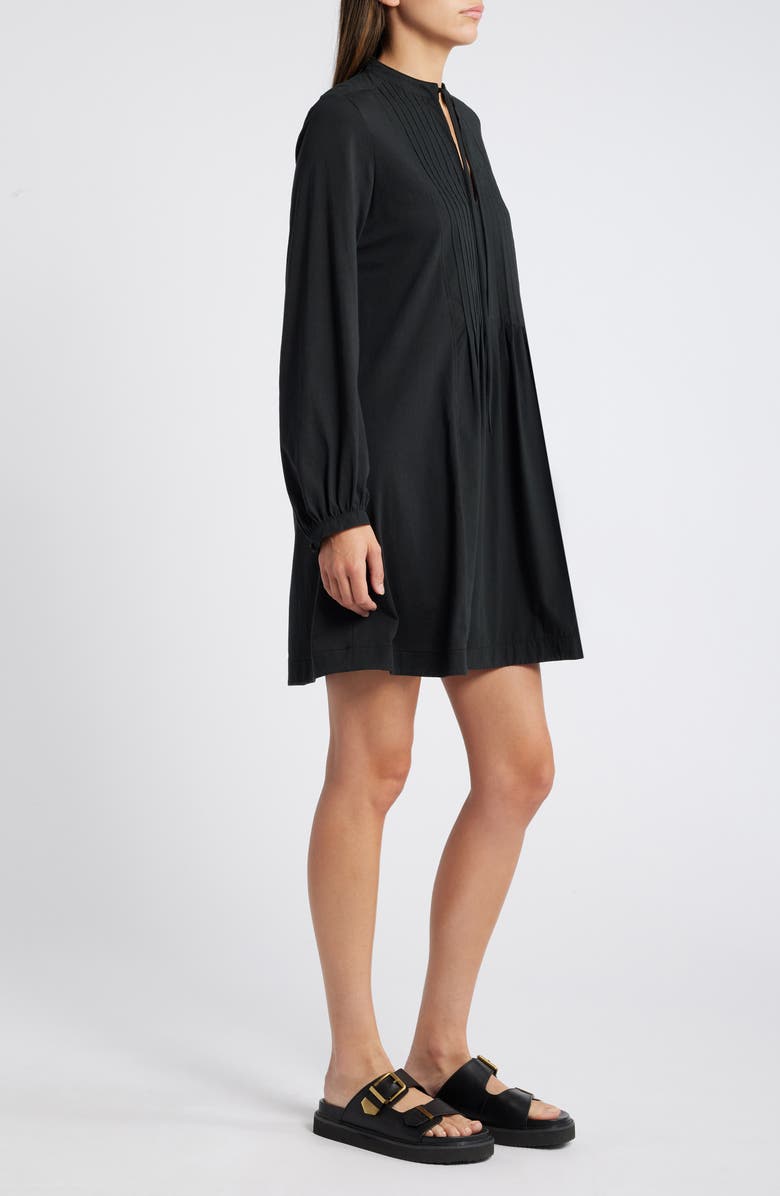 Nation LTD Ariana Pintuck Long Sleeve Organic Cotton Dress, Alternate, color, Jet Black