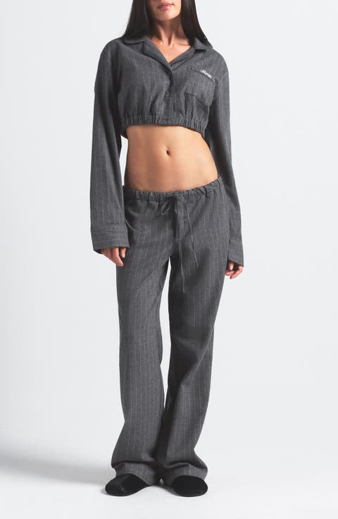 Elevated Flannel Crop Pajamas (Regular & Plus)