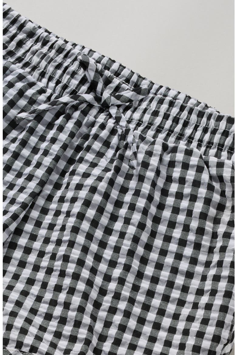 Kids' Gingham Seersucker Shorts, Alternate, color, BLACK GINGHAM